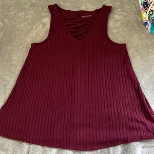 Maroon Flowy Tank Top
